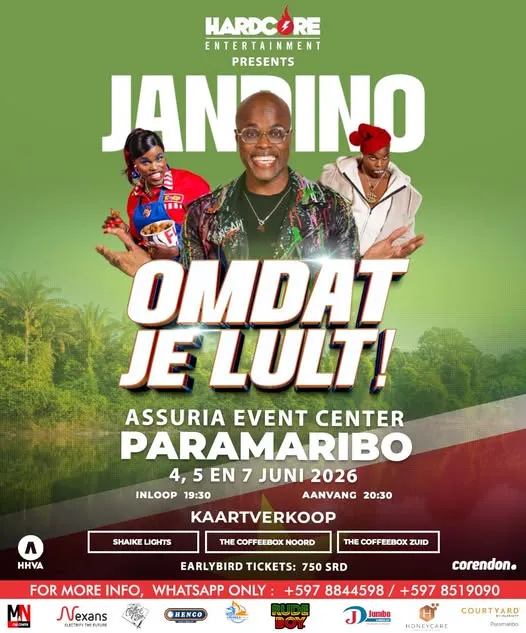 Flyer of JANDINO OM DAT JE LULT! at Assuria Event Center