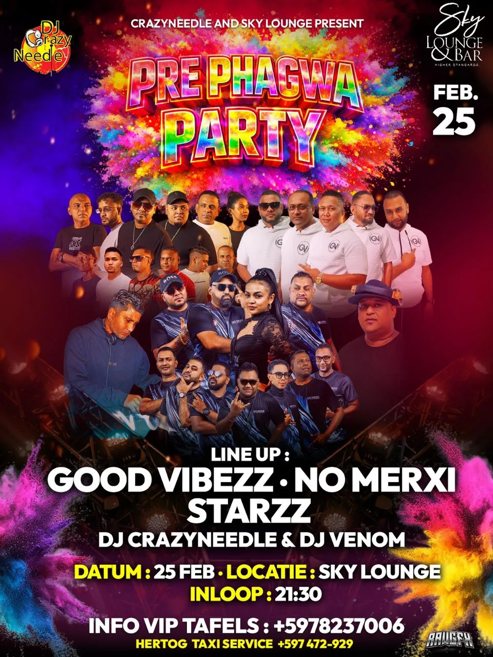 Flyer van Pre Phagwa Party bij Sky Lounge & Bar