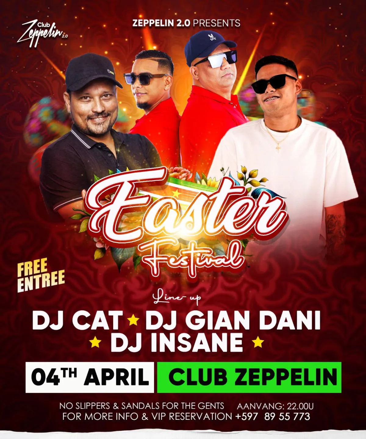 Flyer van Easter Festival bij Club Zeppelin