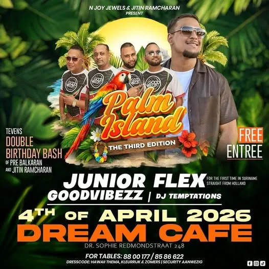 Flyer of Palm Island - The Third Edition at Suriname Dream Cafe