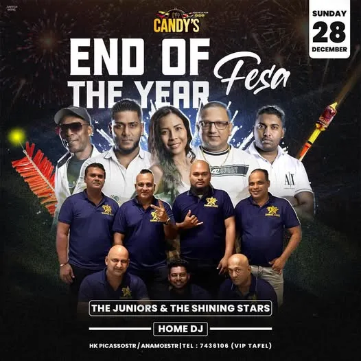 Flyer van Candy's End of the Year Fesa bij Candy’s Bar & Restaurant
