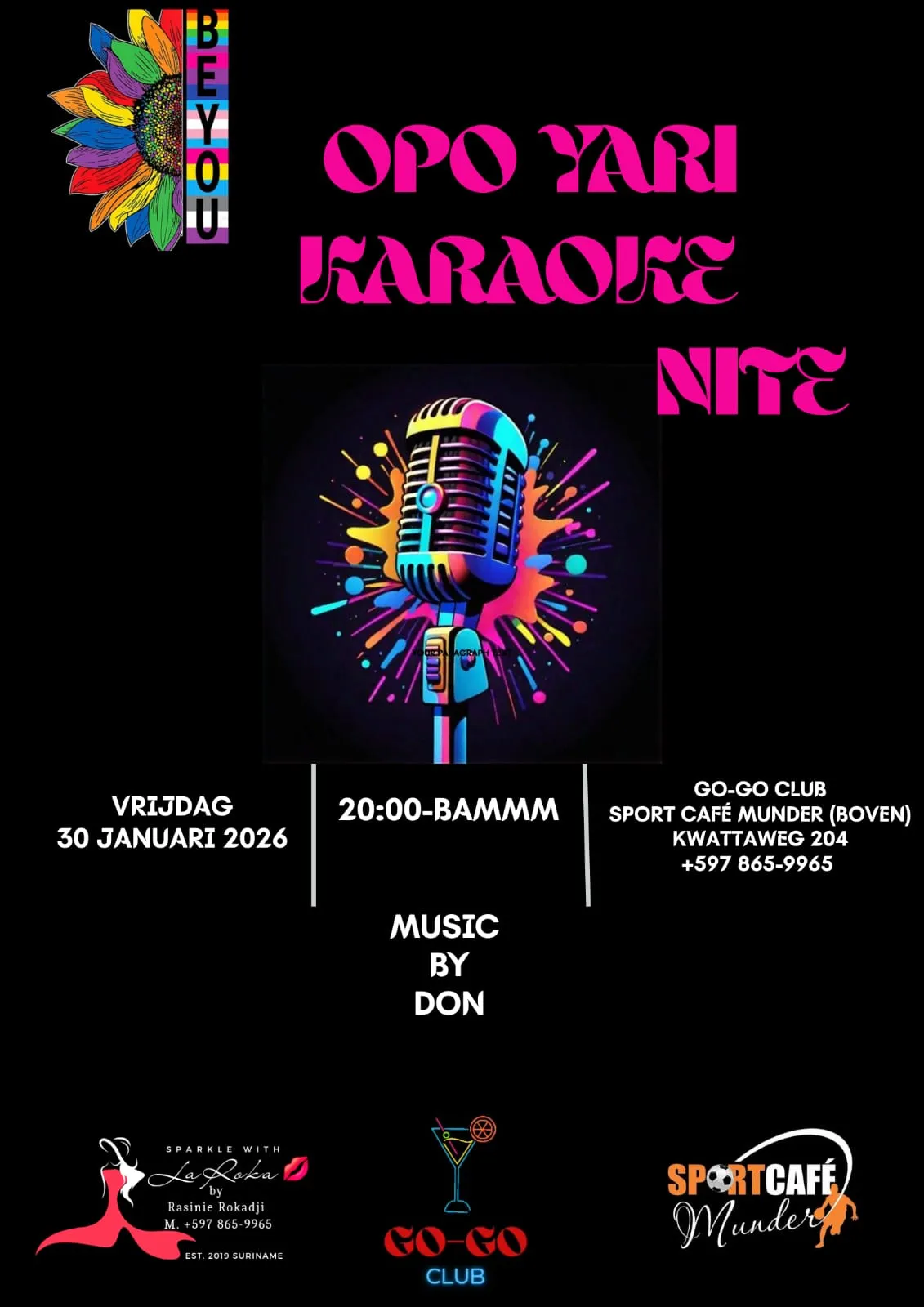 Flyer van Opo Yari Karaoke Nite bij Go-Go Club