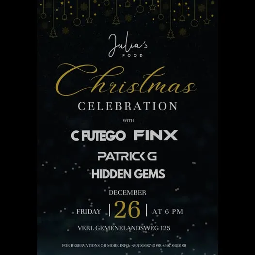 Flyer of Christmas Celebration at Julia's Food