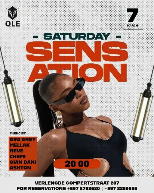 Flyer van SATURDAY SENSATION bij QLE
