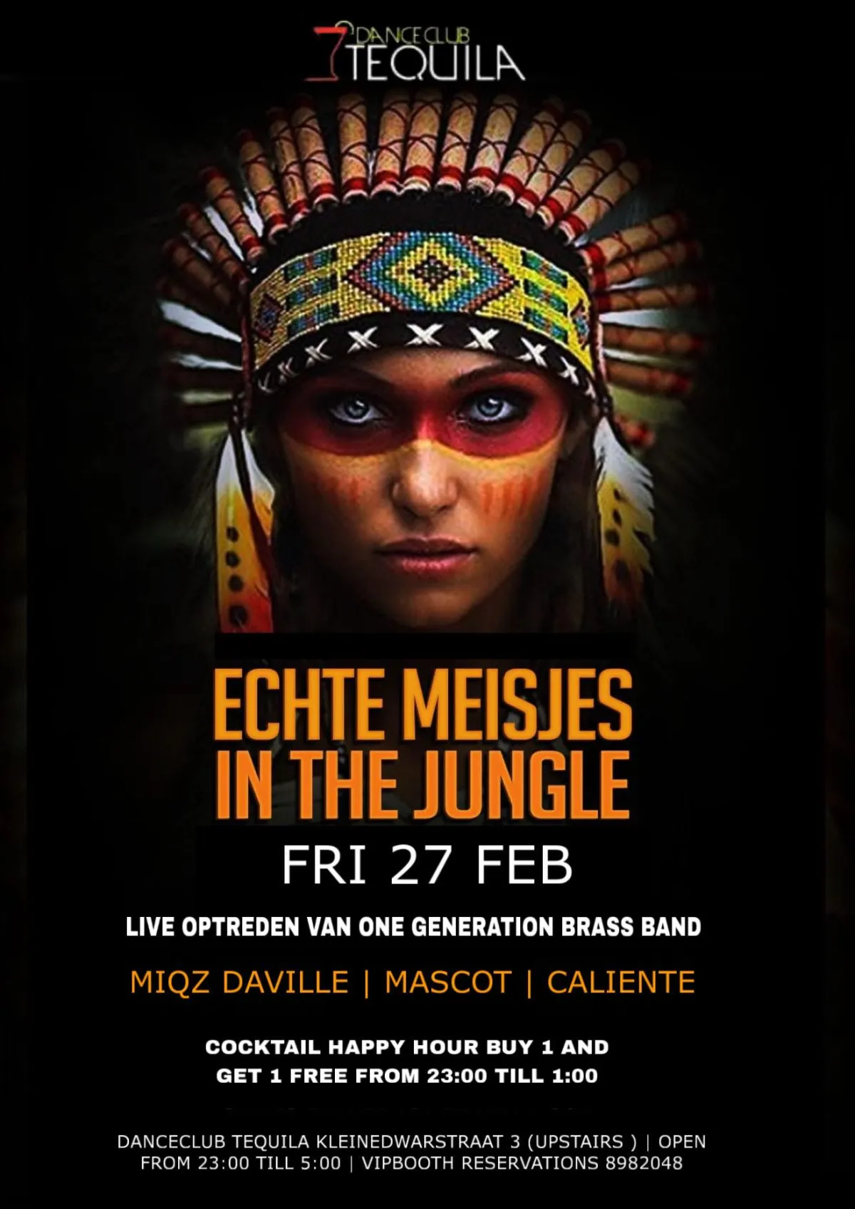 Flyer of Echte Meisjes in the Jungle at Danceclub Tequila