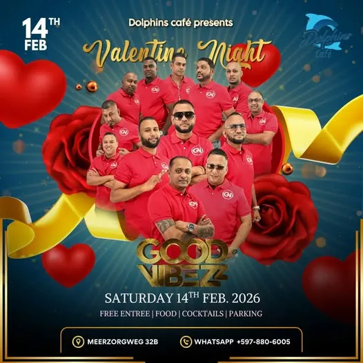 Flyer van Valentine Night bij Dolphins Café