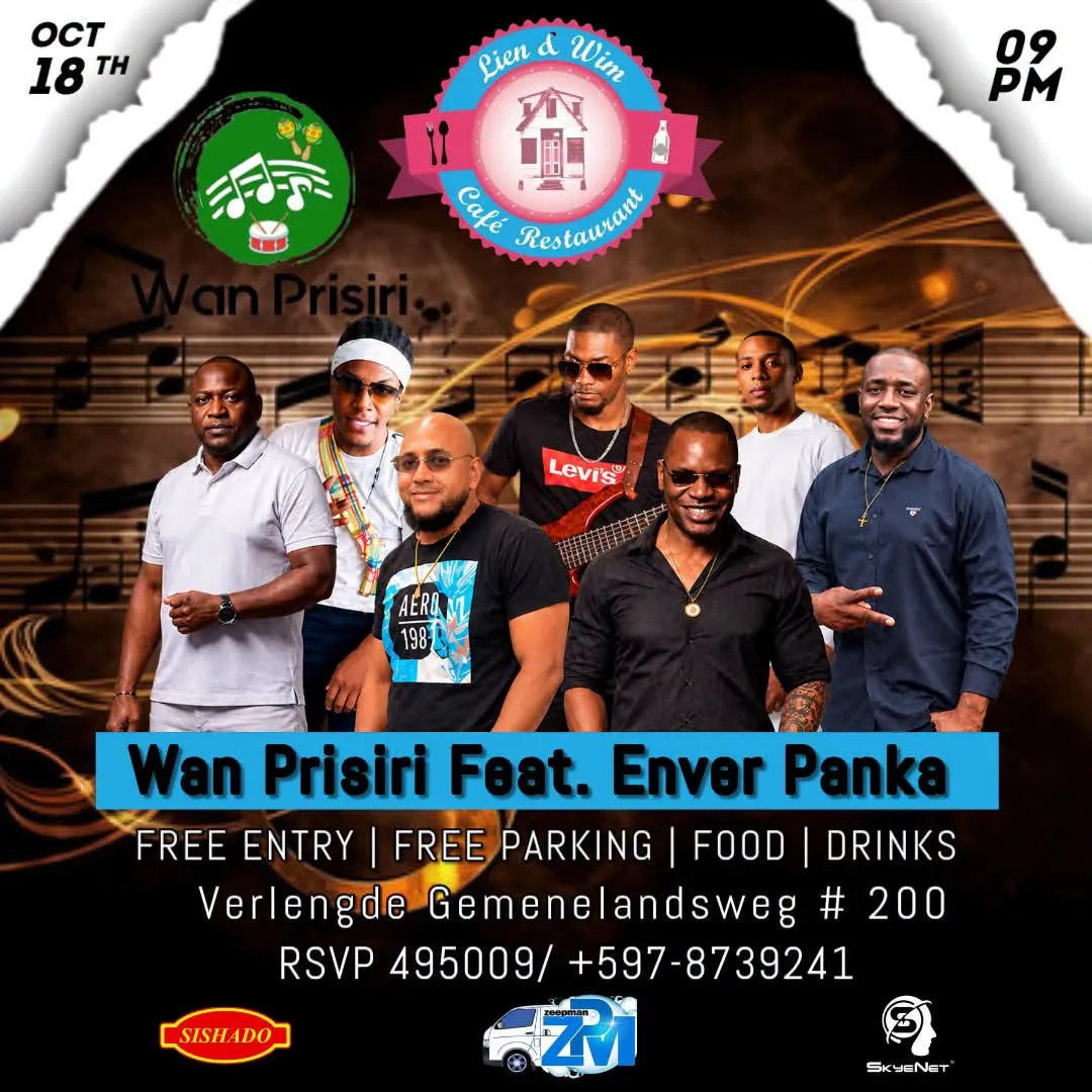 Flyer of Wan Prisiri Feat. Enver Panka at Lien en Wim Café Restaurant