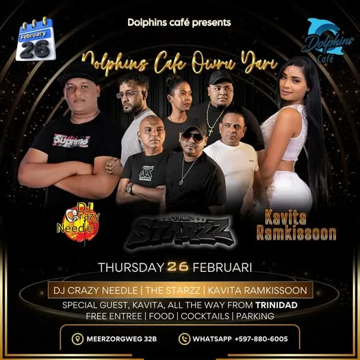 Flyer van Dolphins Cafe Ownen Darn bij Dolphins Café