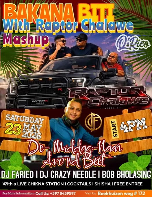 Flyer van BAKANA BITI With Raptor Chalawé Mashup bij Q'Rico