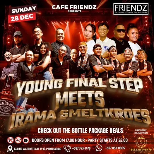Flyer van Young Final Step Meets Irama Smeltkroes bij Cafe Friendz