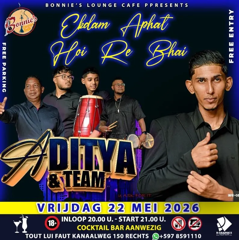 Flyer of Aditya & Team at Bonnie's Lounge Cafe