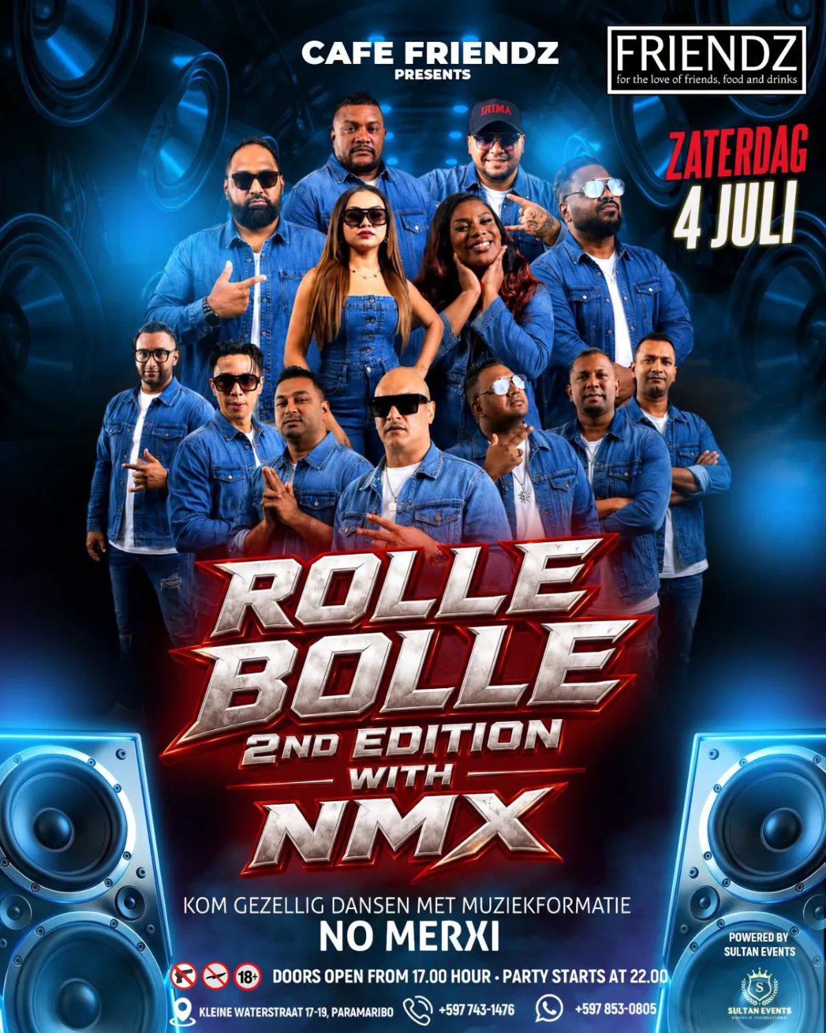 Flyer van ROLLE BOLLE 2nd Edition with NMX bij Cafe Friendz