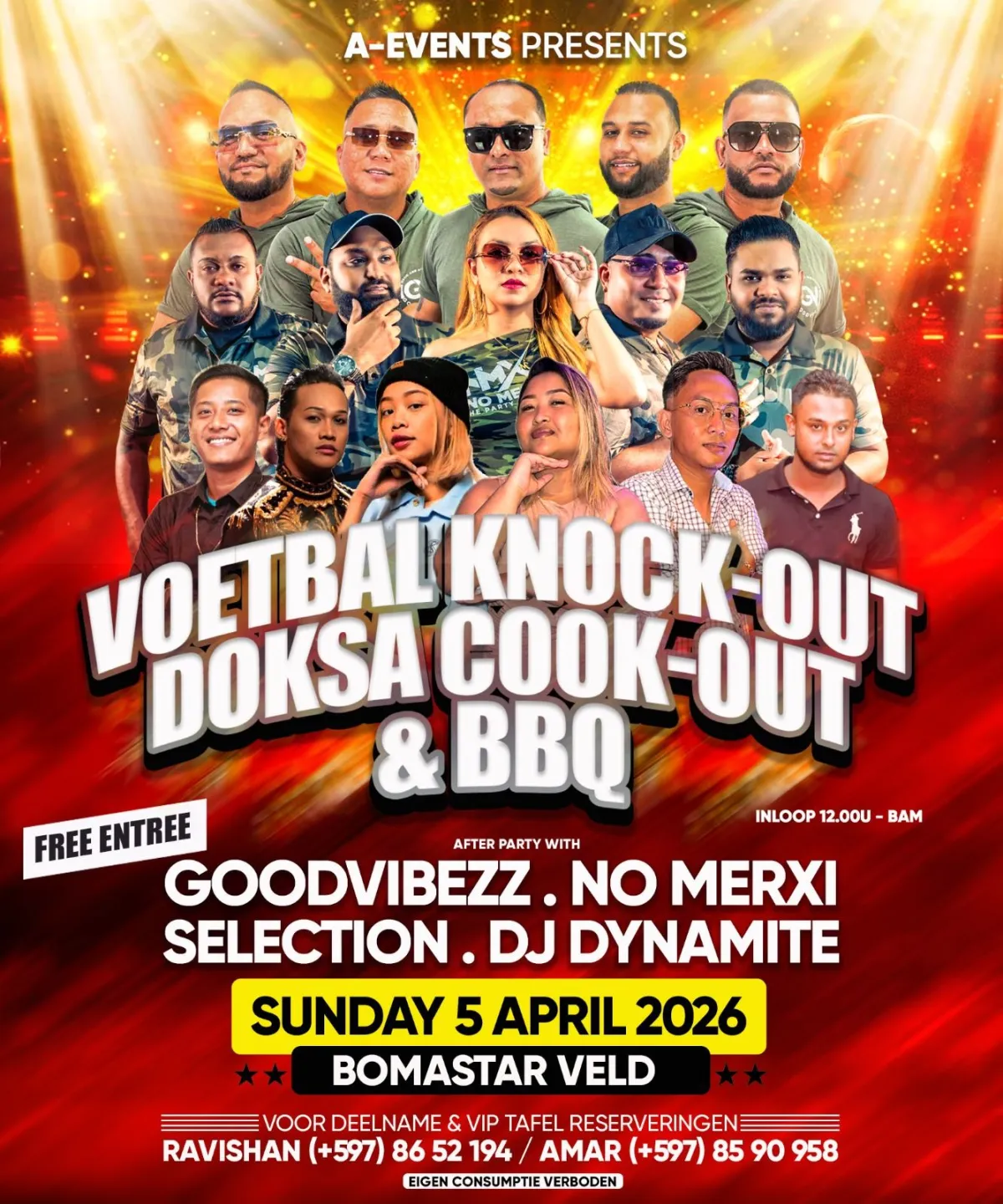 Flyer of VOETBAL KNOCK-OUT DOKSA COOK-OUT & BBQ at Boma Star Veld