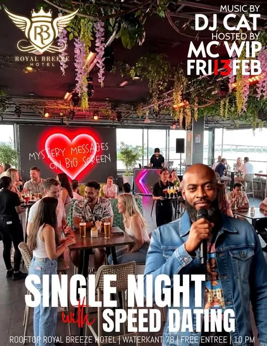 Flyer van Single Night with Speed Dating bij Sky Lounge & Bar