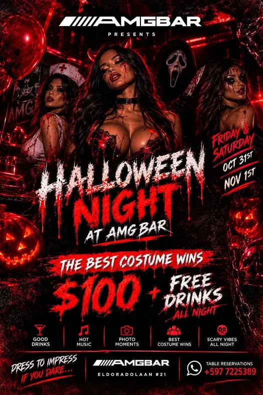 Flyer van Halloween Night at AMG Bar bij AMG Bar