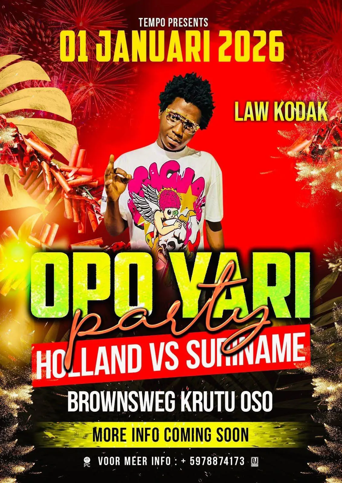 Flyer of Opo Yari Party at Brownsweg Krutu Oso