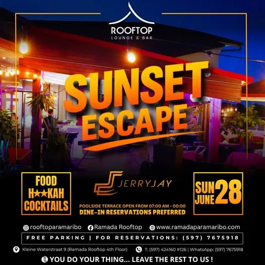 Flyer van SUNSET ESCAPE bij Ramada Rooftop