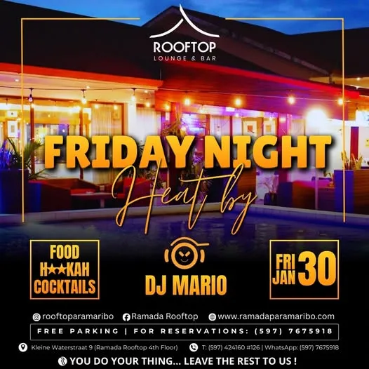 Flyer van Friday Night Heat bij Ramada Rooftop