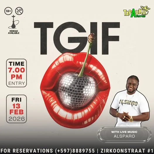 Flyer van TGIF bij Tap A Uku