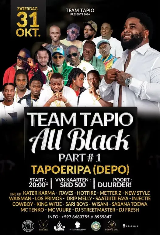 Flyer van TEAM TAPIO All Black Part #1 bij Tapoeripa