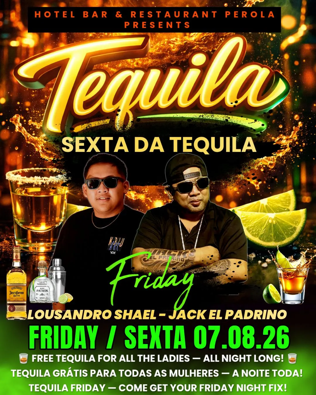 Flyer van Tequila Sexta da Tequila bij Hotel Bar Restaurant Perola