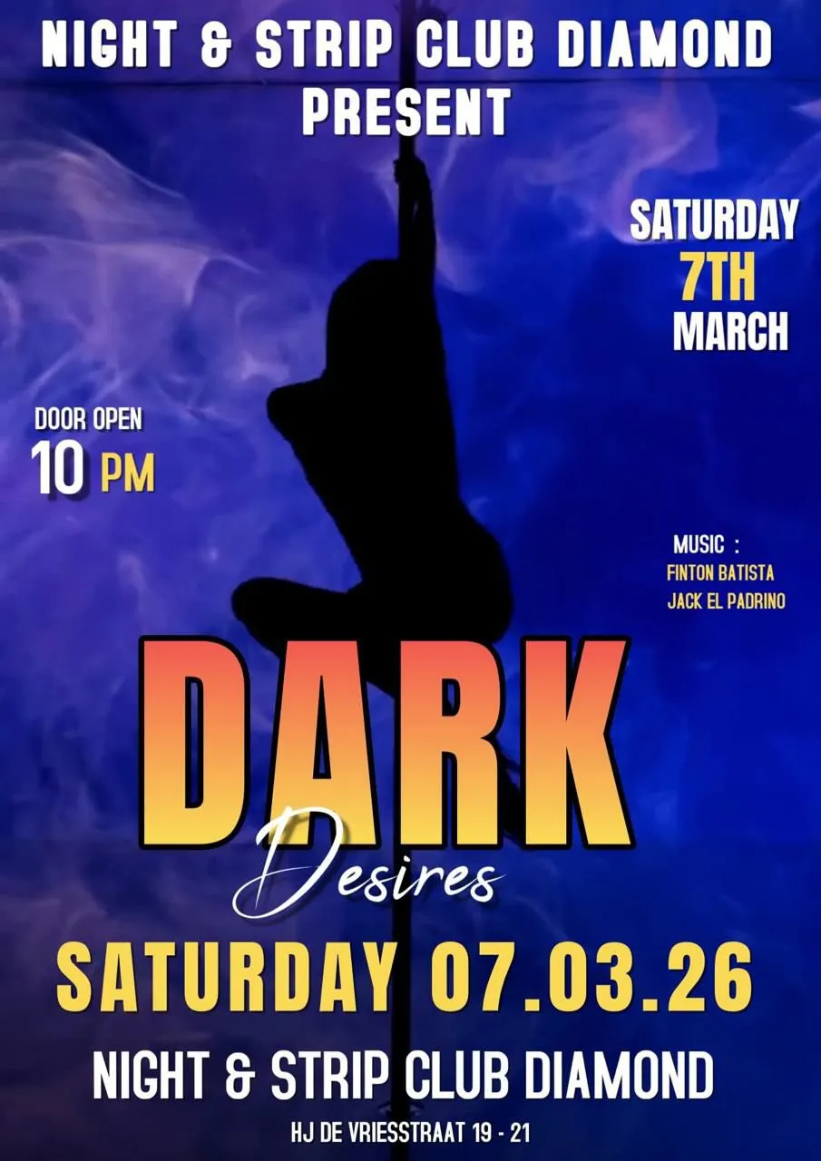 Flyer van DARK Desires bij Night & Strip Club Diamond