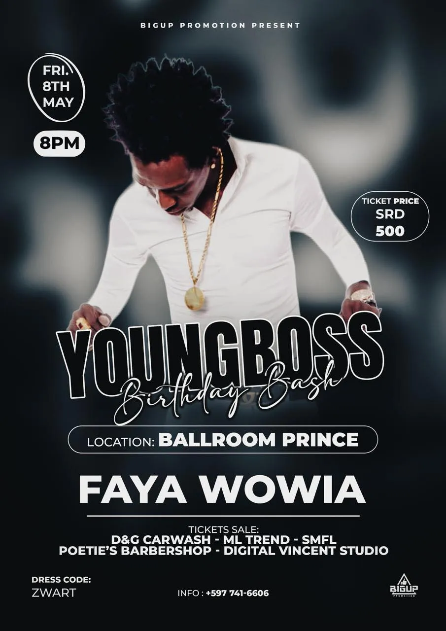 Flyer van YOUNGBOSS Birthday Bash bij Ballroom Prince