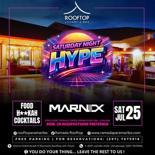 Flyer van SATURDAY NIGHT HYPE bij Ramada Rooftop