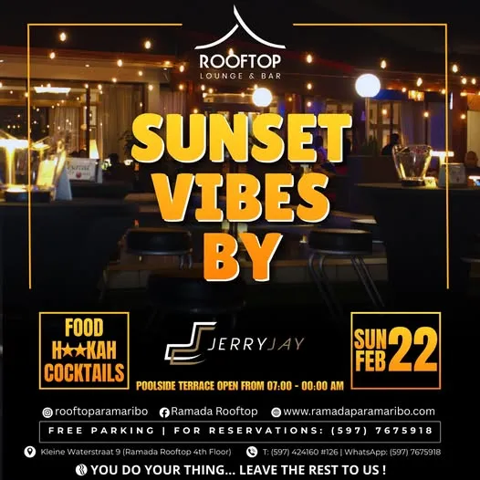 Flyer of Sunset Vibes by Jerry Jay at Ramada Rooftop