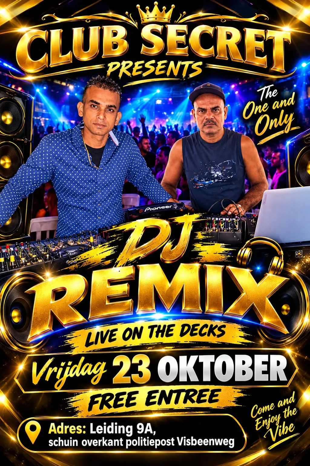 Flyer van DJ REMIX bij Club Secret
