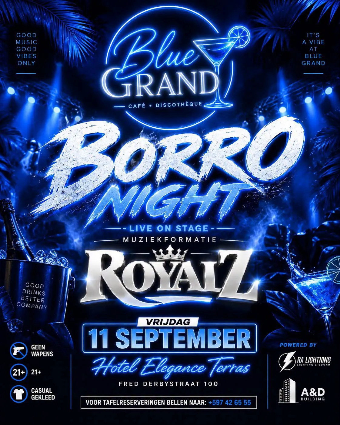 Flyer of Borro Night at Blue Grand Café
