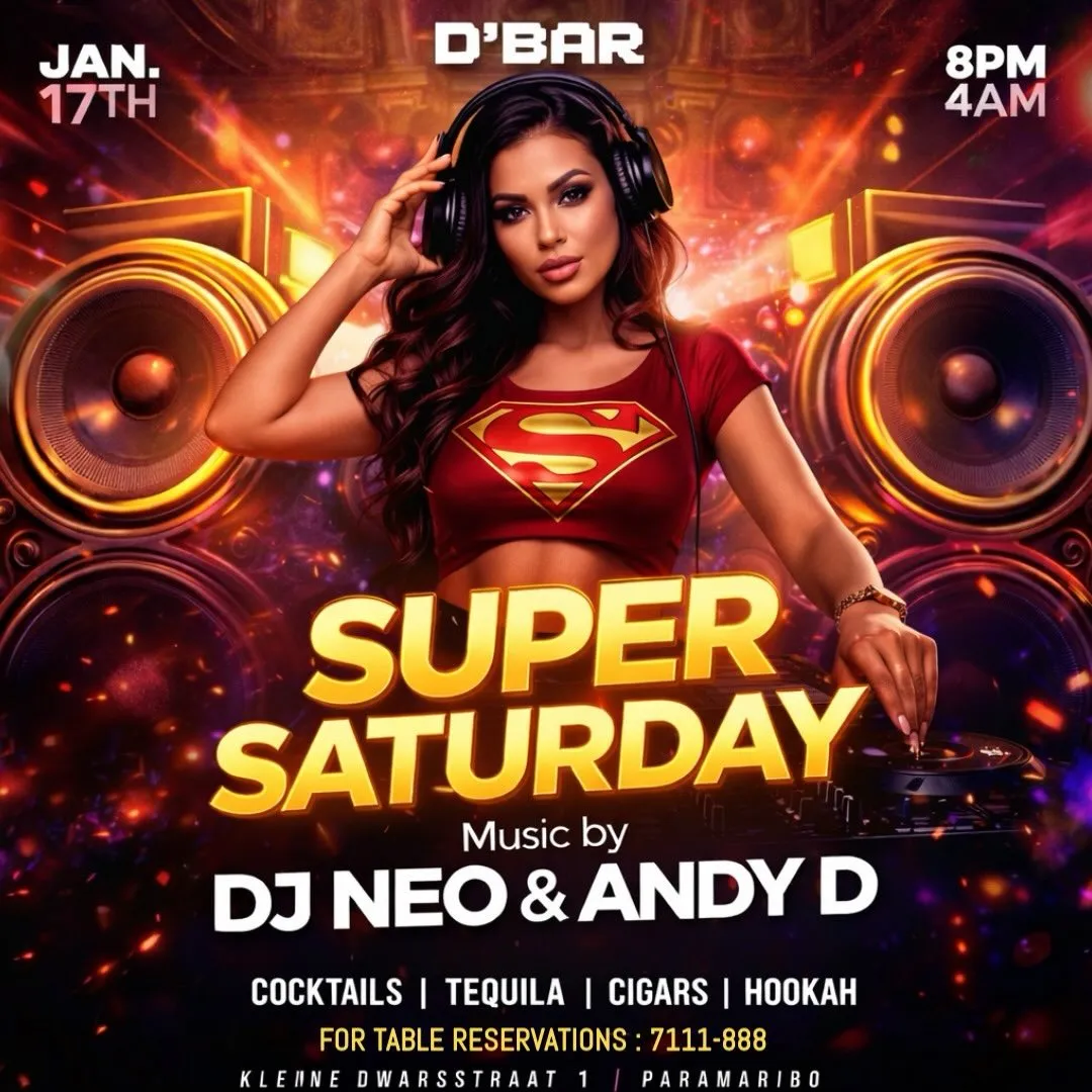 Flyer of Super Saturday at D'Bar