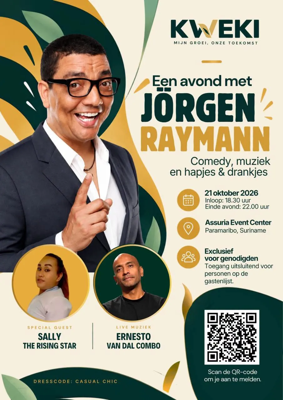 Flyer van Een avond met Jörgen Raymann bij Assuria Event Center