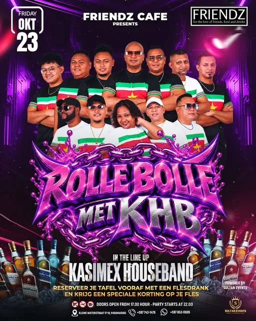 Flyer van ROLLEBOLLE MET KHB bij Cafe Friendz