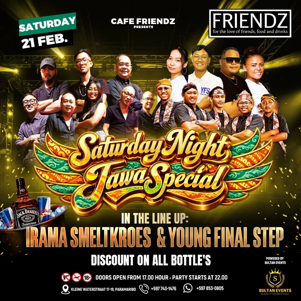 Flyer van Saturday Night Jawa Special bij Cafe Friendz