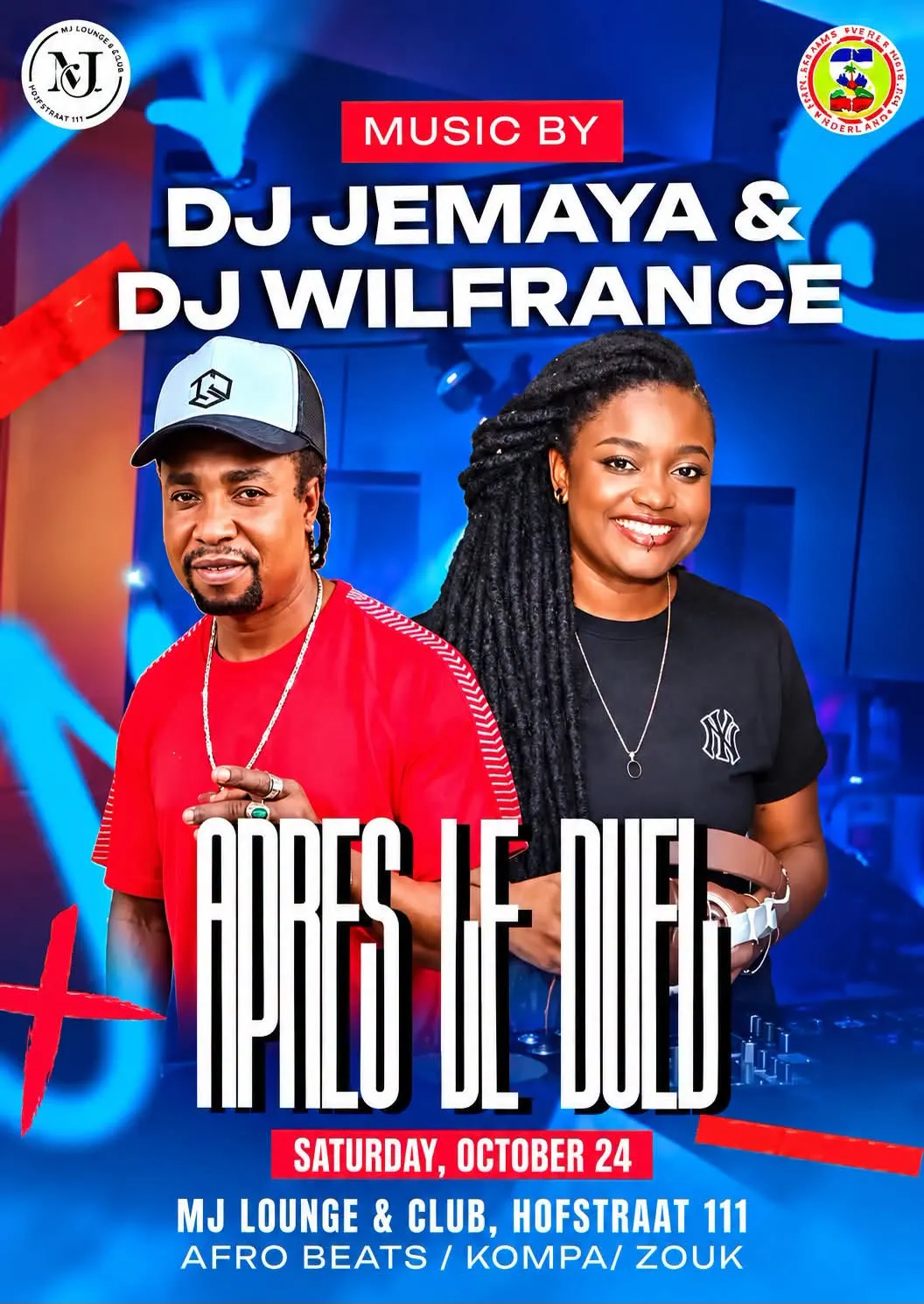 Flyer van APRES LE DUEL bij MJ Lounge & Club