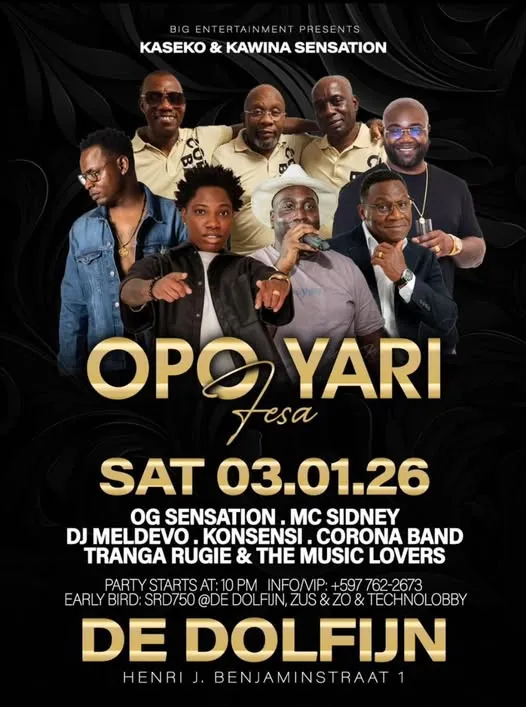 Flyer of Opo Yari Fesa at Vereniging De Dolfijn