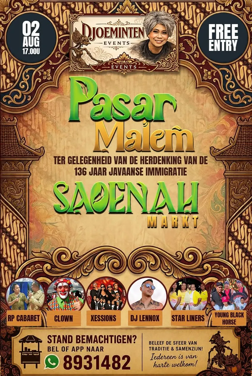 Flyer van Pasar Malem bij Saoenah