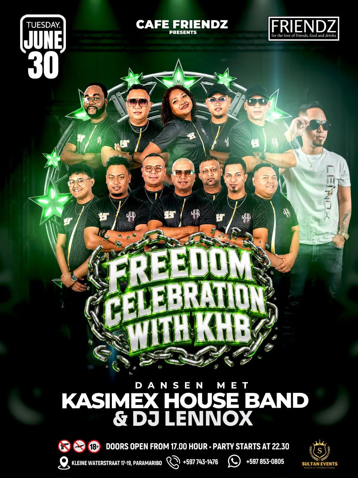 Flyer of FREEDOM CELEBRATION WITH KHB at Cafe Friendz