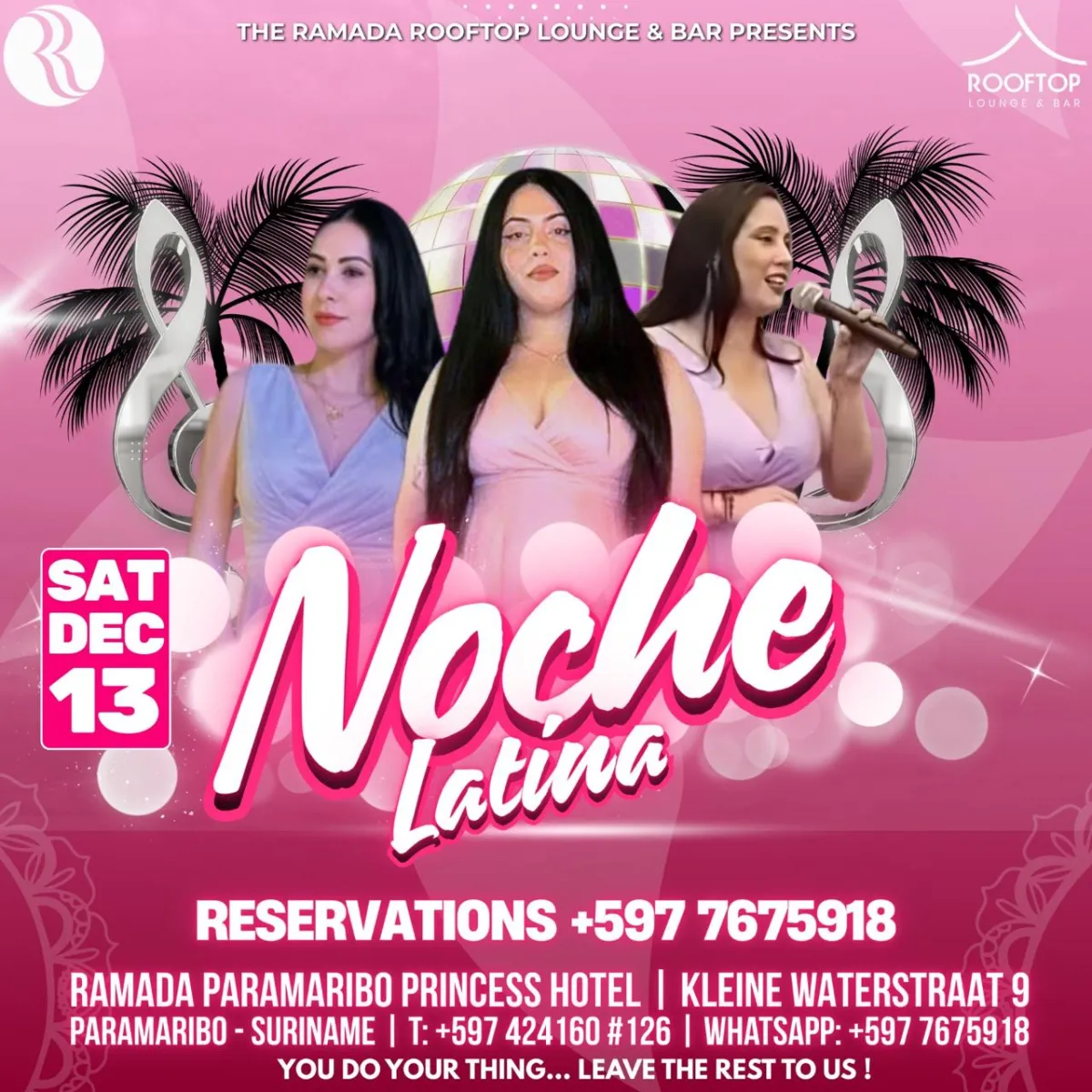 Flyer of Noche Latina at Ramada Rooftop