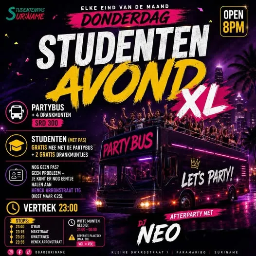 Flyer of STUDENTENAVOND XL at D'Bar