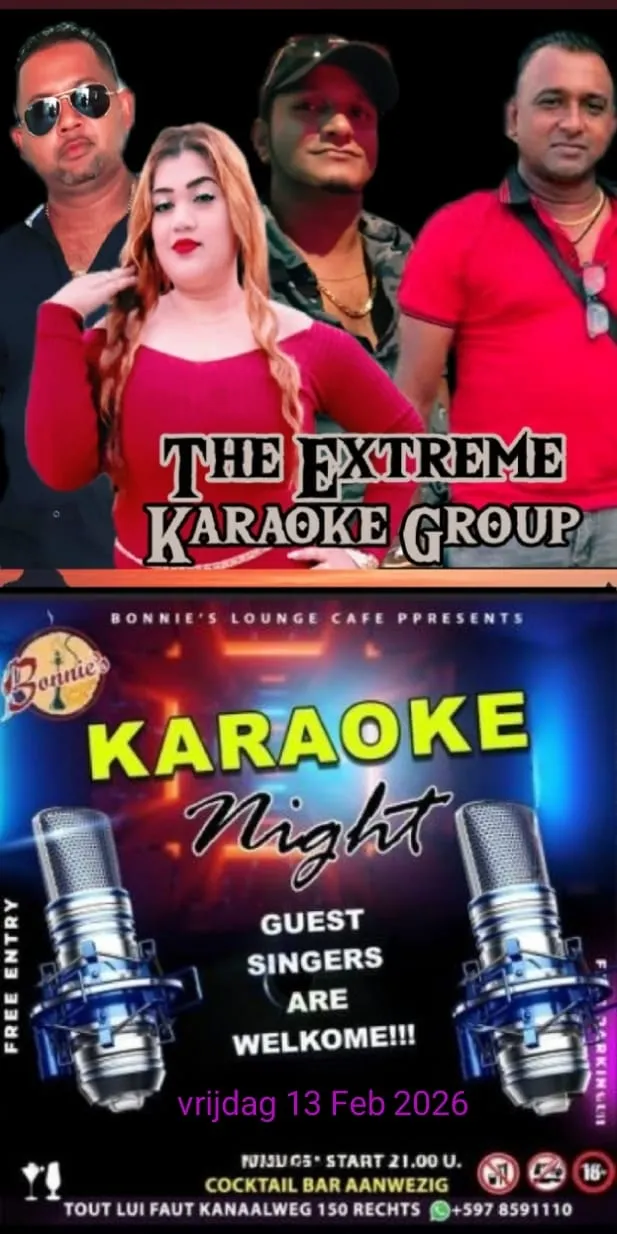 Flyer van Karaoke Night bij Bonnie's Lounge Cafe