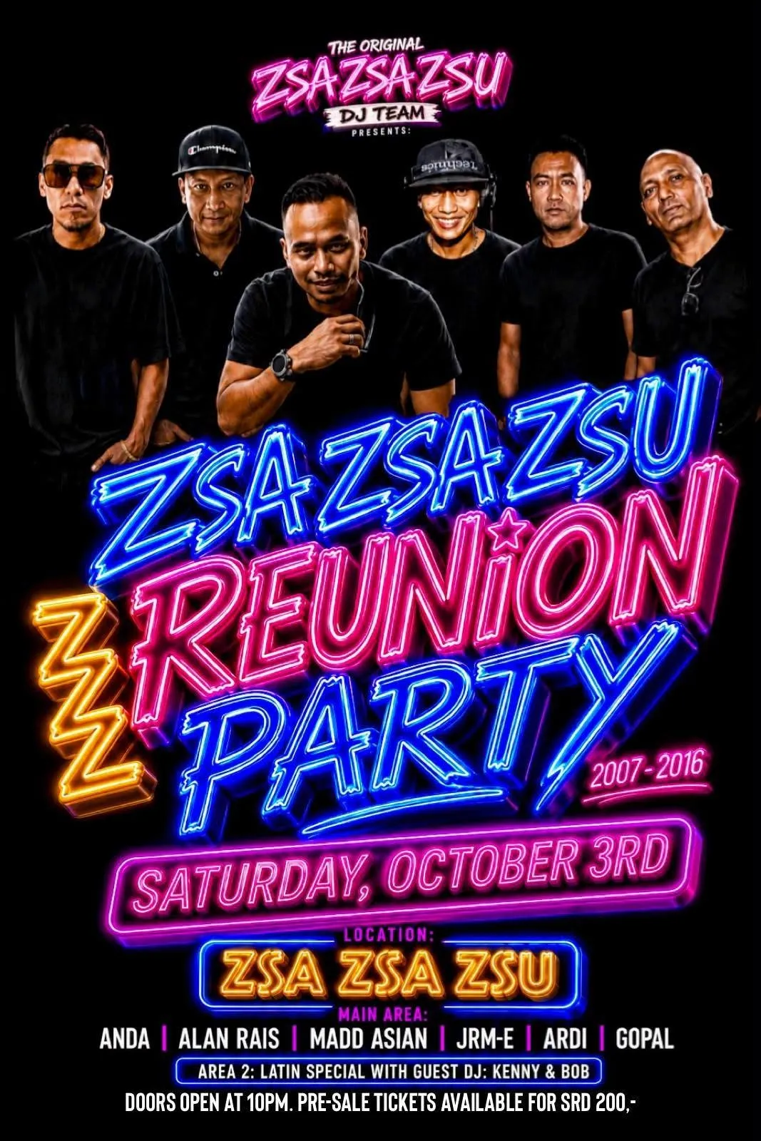 Flyer of ZSA ZSA ZSU REUNION PARTY at zsazsa party centre