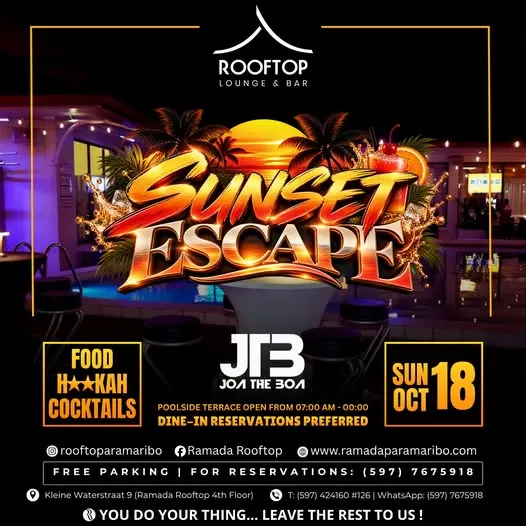 Flyer van SUNSET ESCAPE bij Ramada Rooftop
