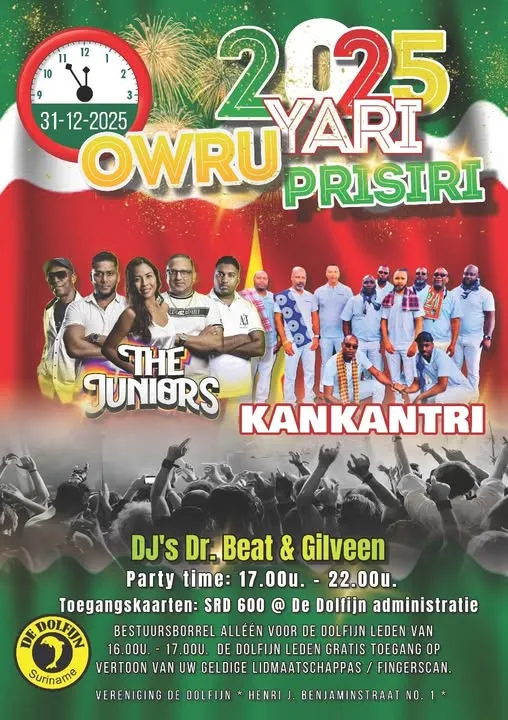 Flyer of Owru Yari Prisiri at Vereniging De Dolfijn