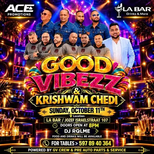 Flyer van GOOD VIBEZZ & KRISHWAM CHEDI bij LA BAR