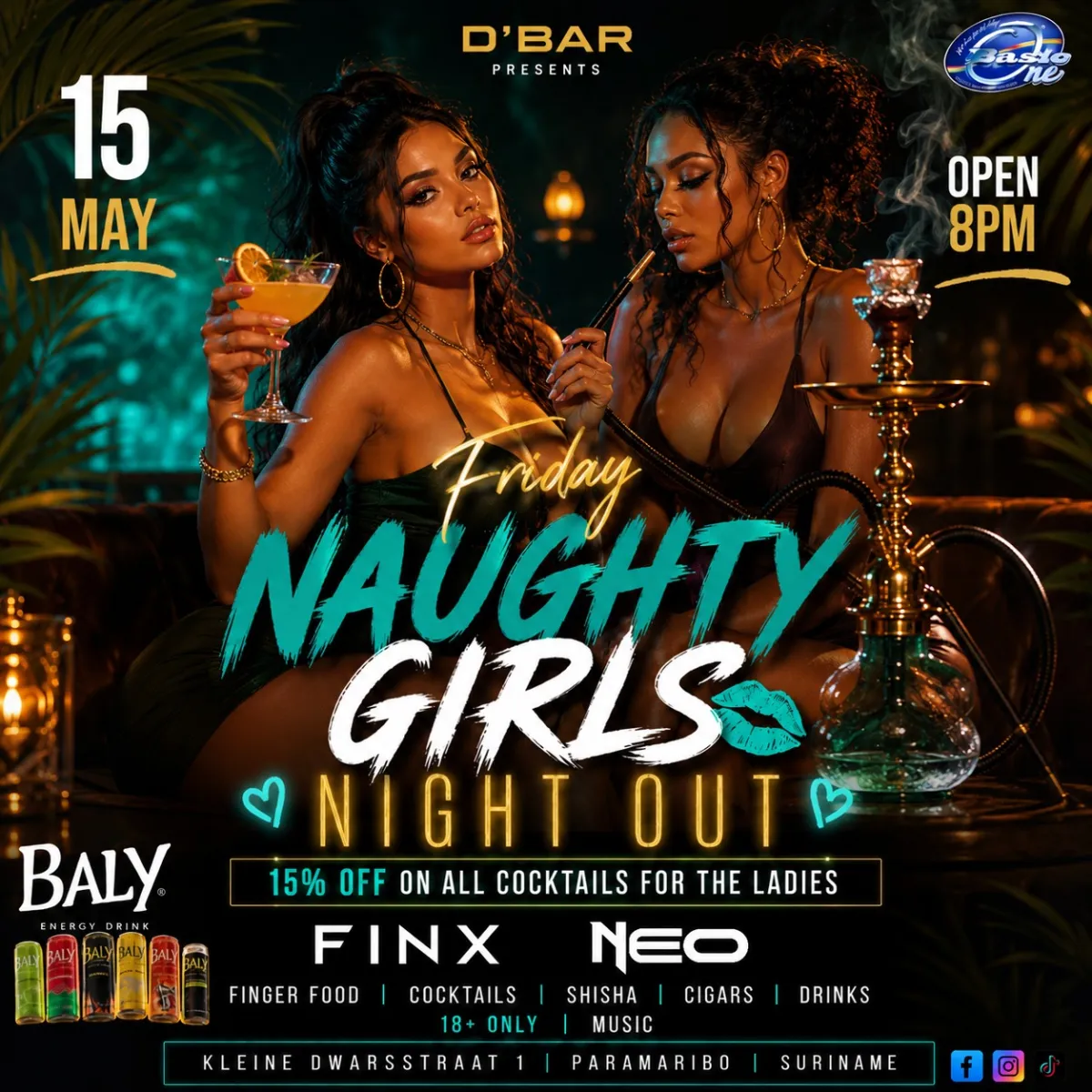 Flyer of Naughty Girls Night Out at D'Bar