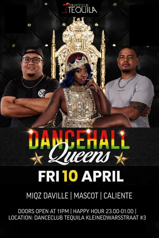 Flyer van DANCEHALL Queens bij Danceclub Tequila