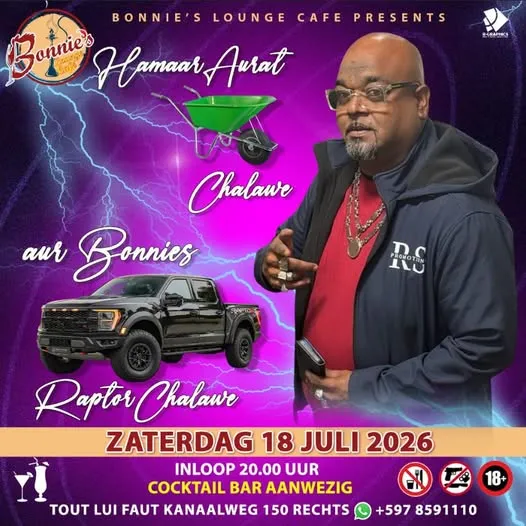 Flyer van Hamaaar Aurat Chalawre aur Bonnies bij Bonnie's Lounge Cafe