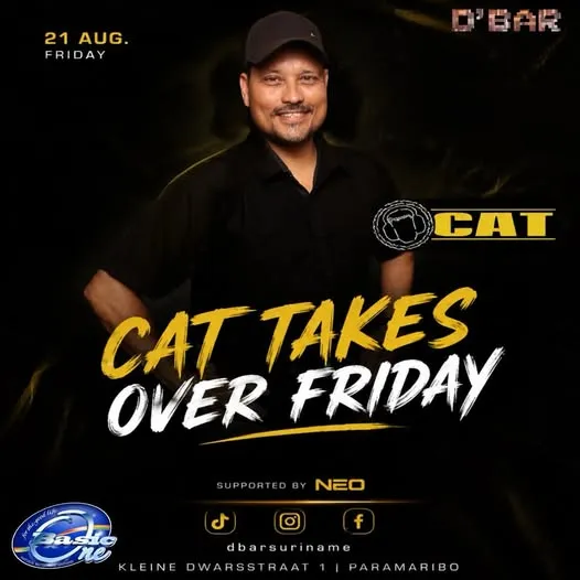 Flyer van CAT TAKES OVER FRIDAY bij D'Bar